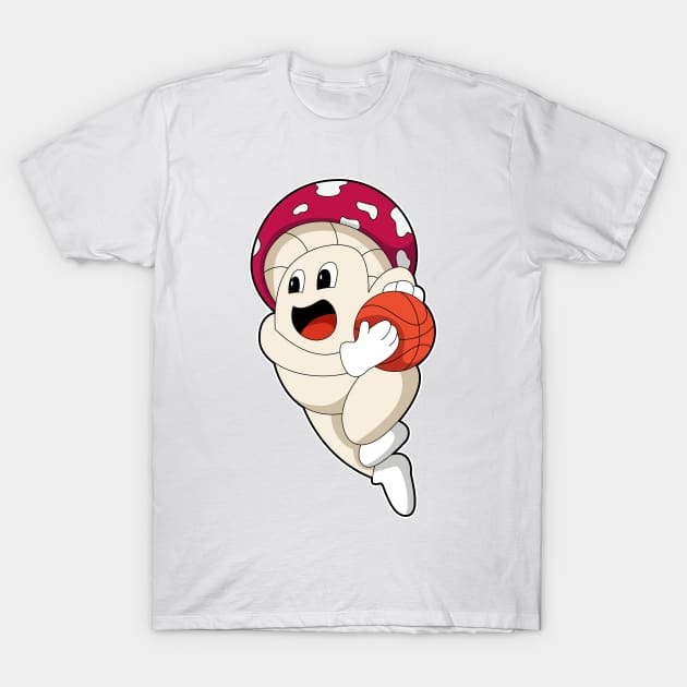 Mushroom at Basketball Sports T-Shirt by Markus Schnabel